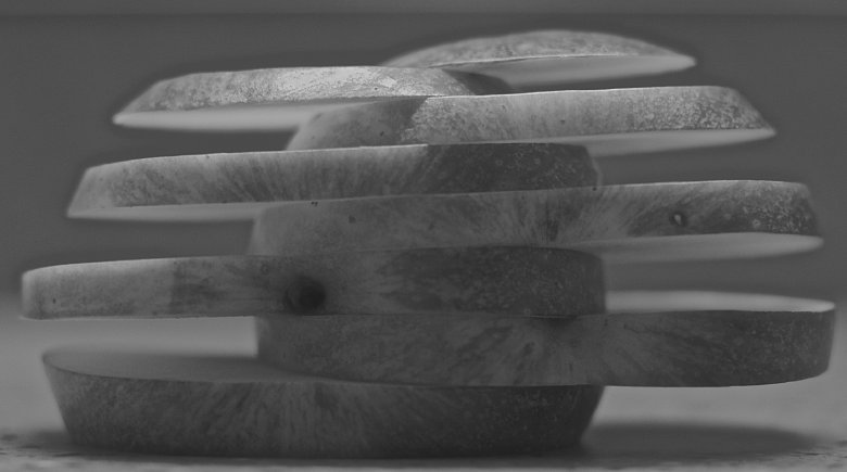 Sliced Apple B&W